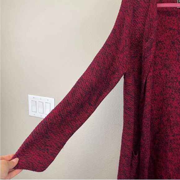 Lucky Brand Marled Open Front Long Cardigan Sweater Red Size 1X - Picture 4 of 9